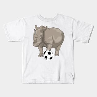 Rhino Soccer player Soccer Kids T-Shirt